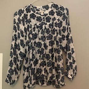 LOFT long sleeve floral blouse